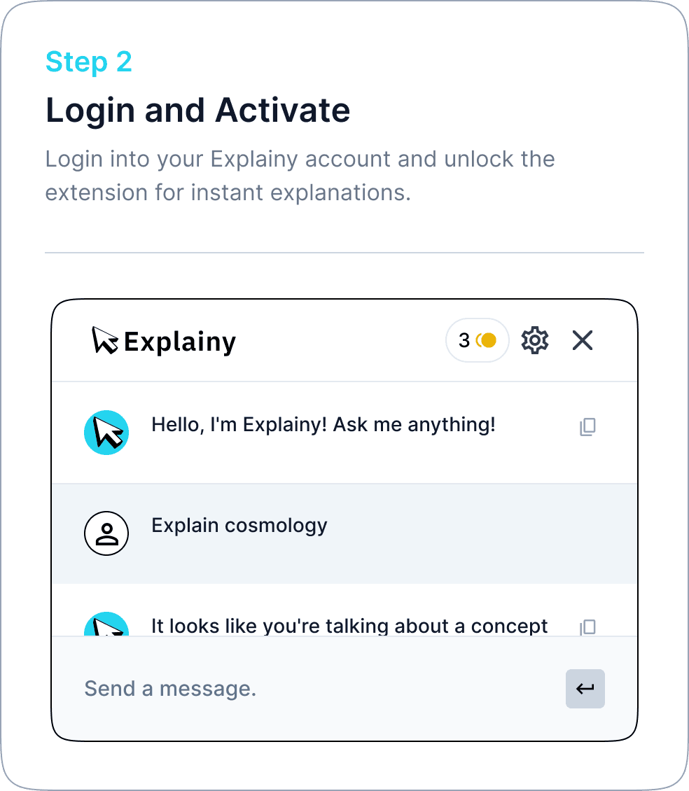 Explainy AI Extension Mockup